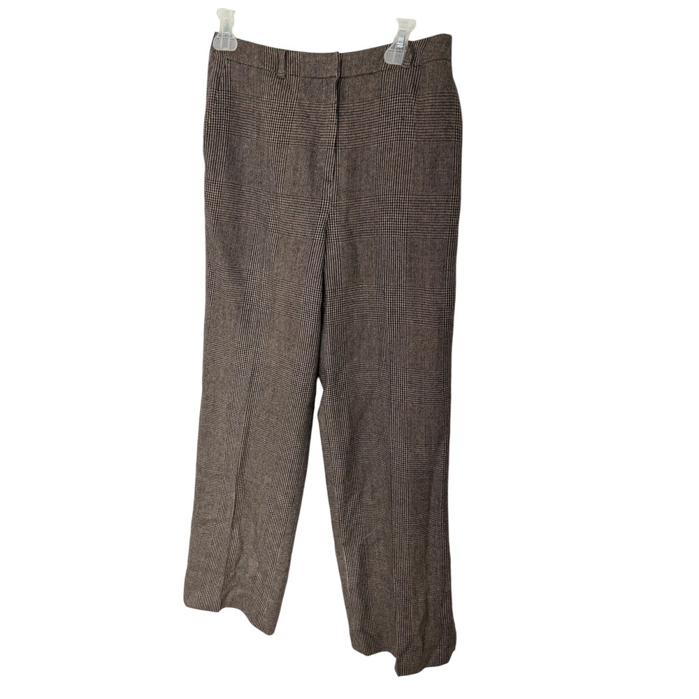 Talbots Brown Glen Plaid office siren Womens 6 Straight Leg High Rise pants